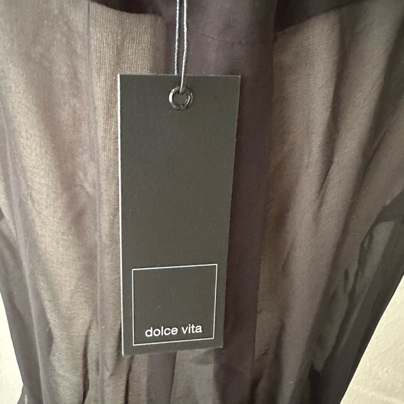 Doce Vita Elegant Black Sheer Maxi Dress old money style - Picture 3 of 8